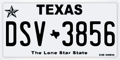 TX license plate DSV3856