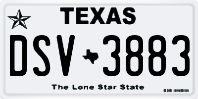 TX license plate DSV3883