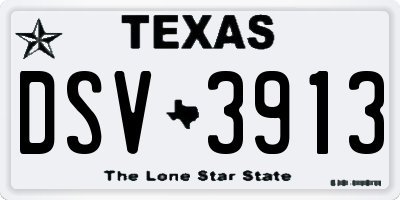 TX license plate DSV3913