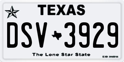 TX license plate DSV3929