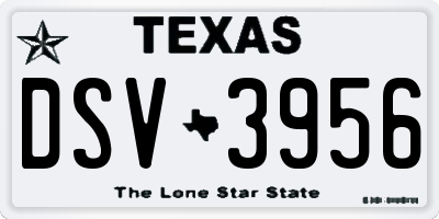 TX license plate DSV3956