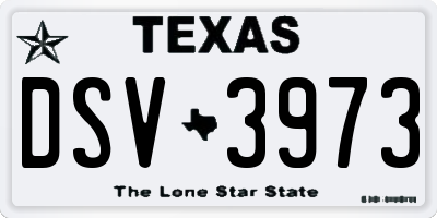 TX license plate DSV3973