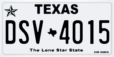 TX license plate DSV4015