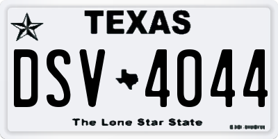 TX license plate DSV4044