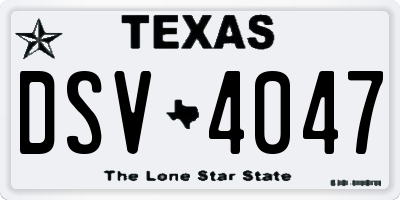 TX license plate DSV4047