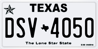 TX license plate DSV4050