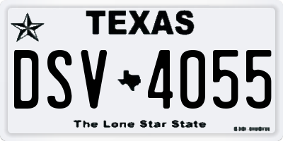 TX license plate DSV4055