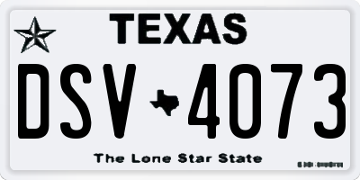 TX license plate DSV4073
