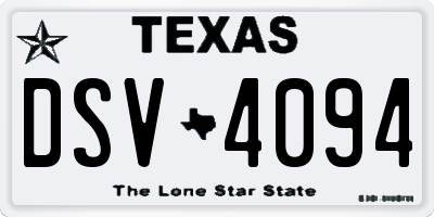 TX license plate DSV4094