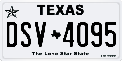 TX license plate DSV4095