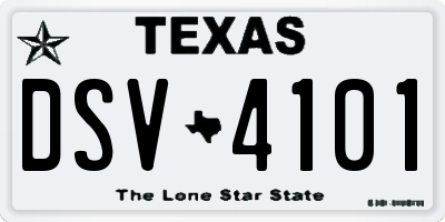TX license plate DSV4101