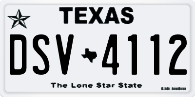 TX license plate DSV4112