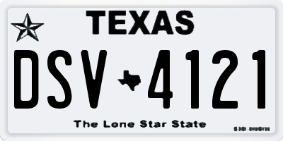 TX license plate DSV4121