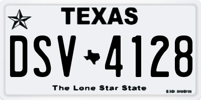 TX license plate DSV4128