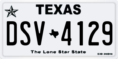 TX license plate DSV4129