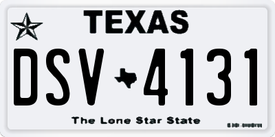 TX license plate DSV4131