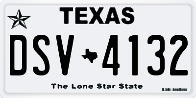 TX license plate DSV4132