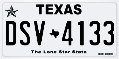 TX license plate DSV4133