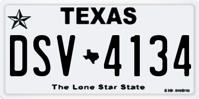 TX license plate DSV4134