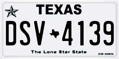 TX license plate DSV4139