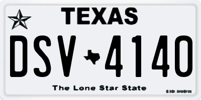 TX license plate DSV4140