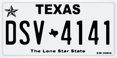 TX license plate DSV4141