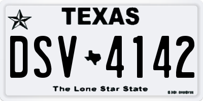 TX license plate DSV4142