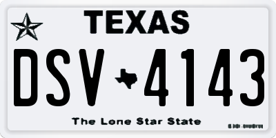 TX license plate DSV4143