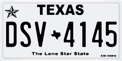 TX license plate DSV4145