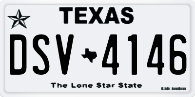 TX license plate DSV4146