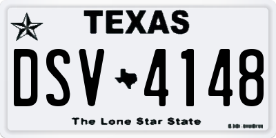 TX license plate DSV4148