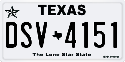 TX license plate DSV4151