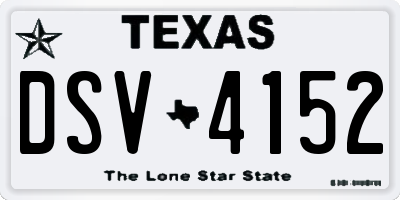 TX license plate DSV4152