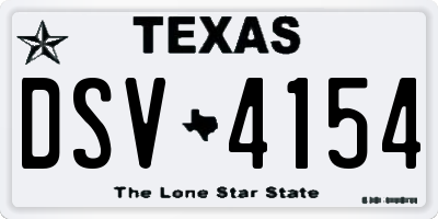 TX license plate DSV4154