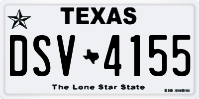 TX license plate DSV4155