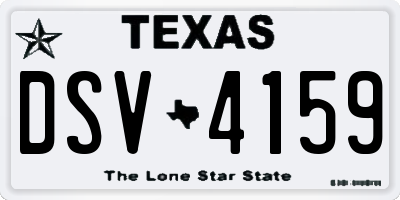 TX license plate DSV4159
