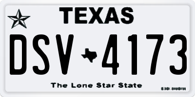 TX license plate DSV4173