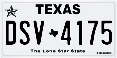 TX license plate DSV4175