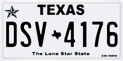 TX license plate DSV4176