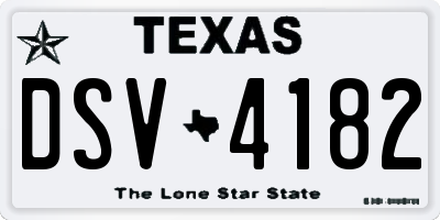 TX license plate DSV4182