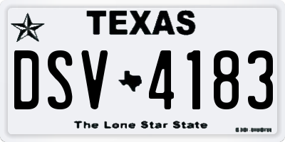 TX license plate DSV4183
