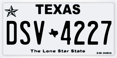 TX license plate DSV4227