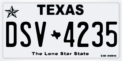 TX license plate DSV4235