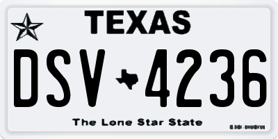 TX license plate DSV4236