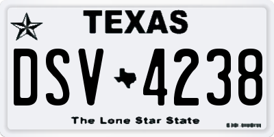 TX license plate DSV4238