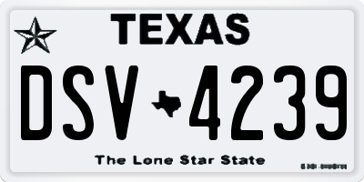 TX license plate DSV4239