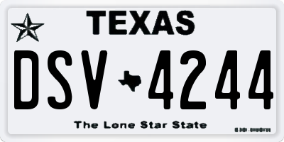 TX license plate DSV4244