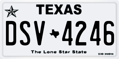 TX license plate DSV4246