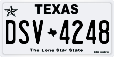TX license plate DSV4248