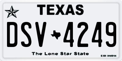 TX license plate DSV4249